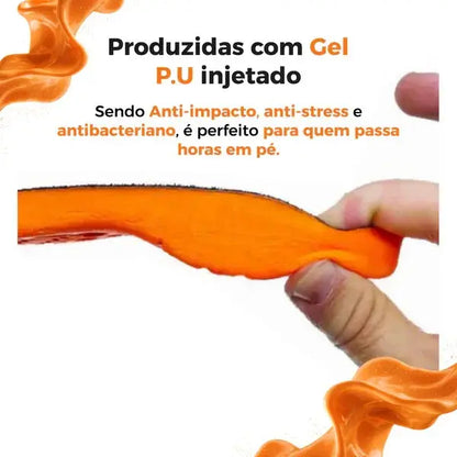 KIT 2 Pares de Palmilha Ortopédica de Gel Elimael