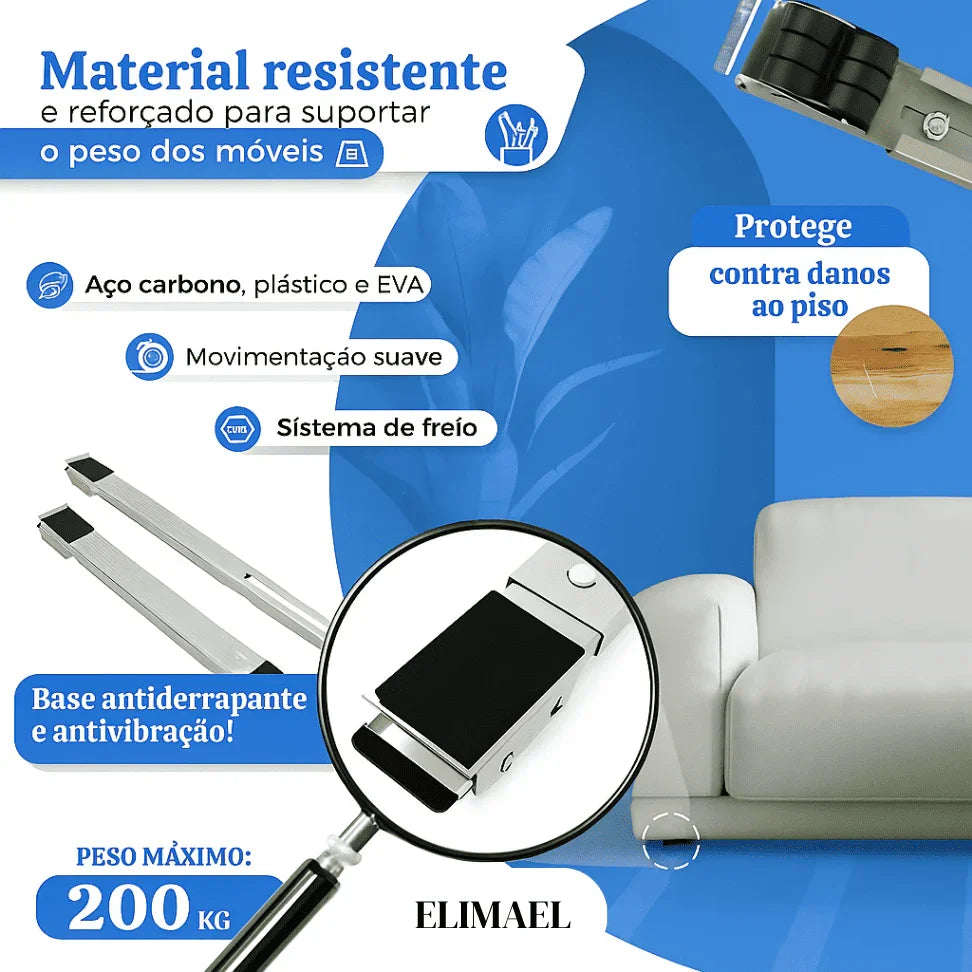 FlexBase - Suporte com Rodinhas Para Móveis e Eletrodomésticos