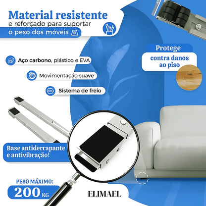 FlexBase - Suporte com Rodinhas Para Móveis e Eletrodomésticos